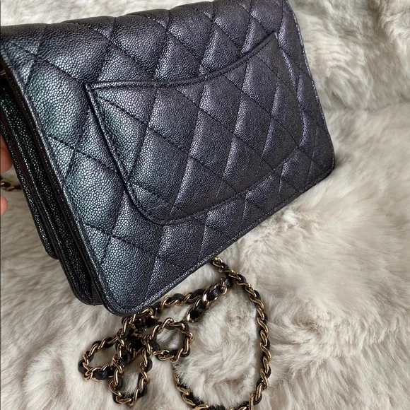 SOLD Chanel wallet on chain in iridescent caviar - Picture 6 of 14